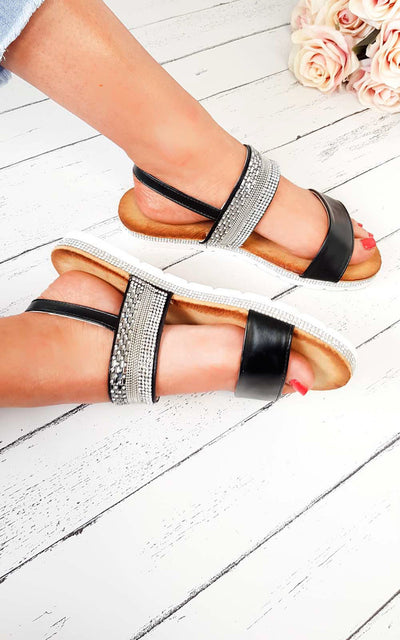 Double Strapped Embellished Sandals