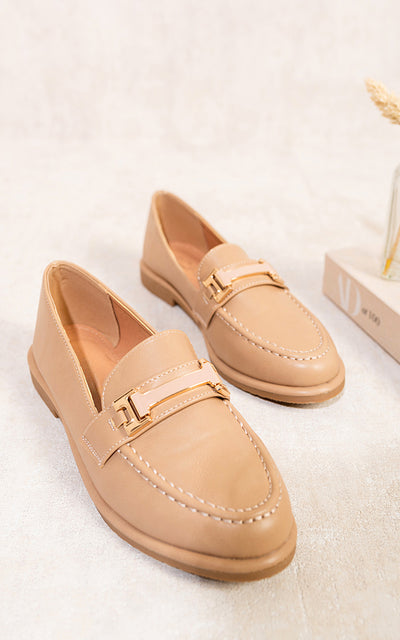 Faux Leather Loafer Flats