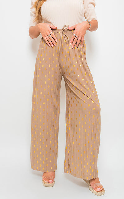 Gold Spot Pleated Trouser with Drawstring