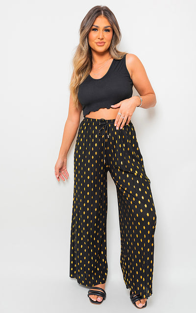 Gold Spot Pleated Trouser with Drawstring