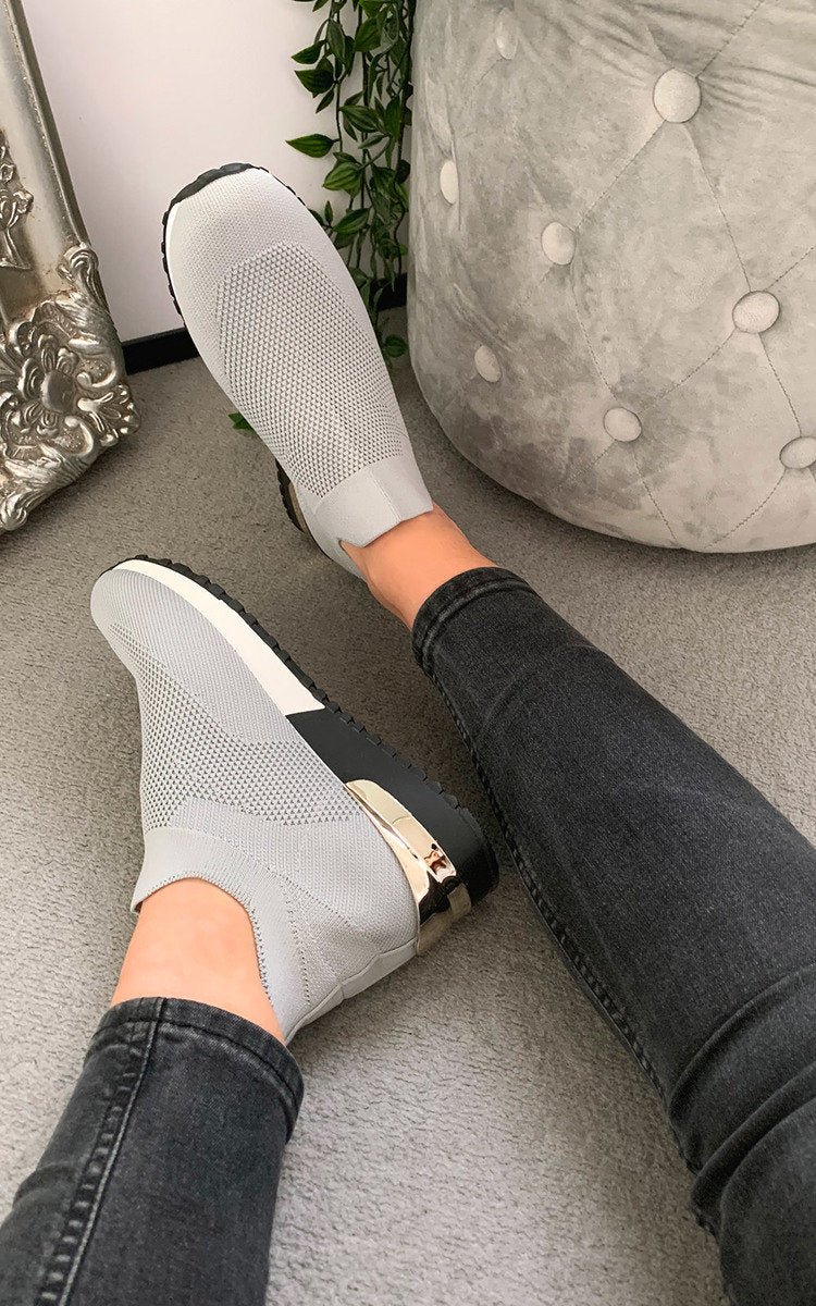 Slip On Sock Wedge Trainers