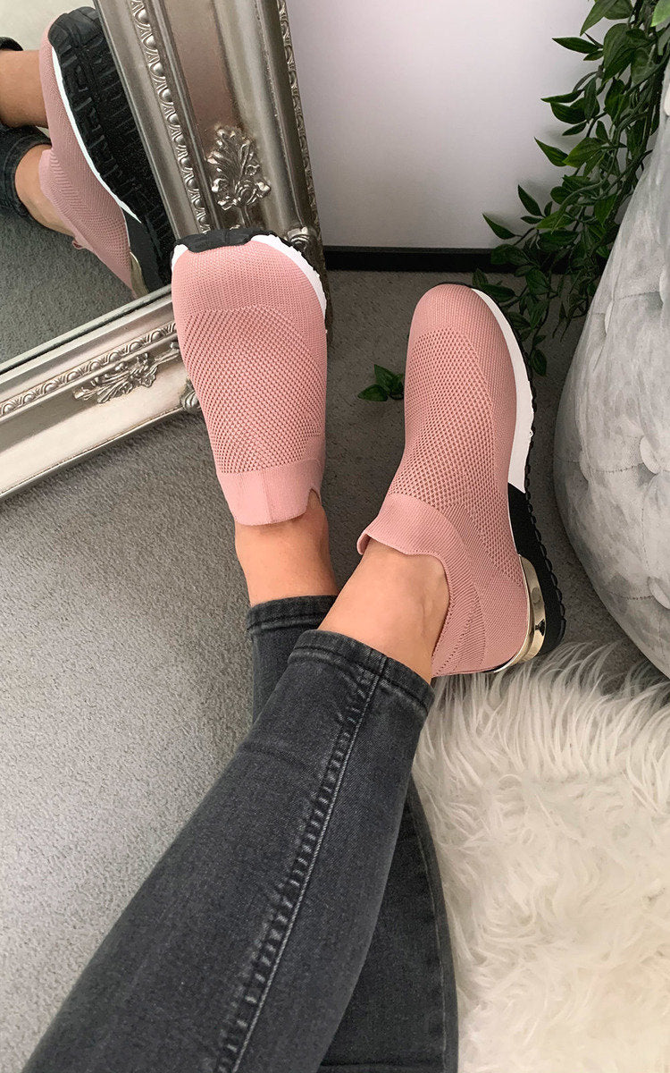 Slip On Sock Wedge Trainers