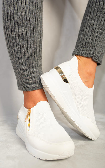 Knit Slip On Zip Trainers