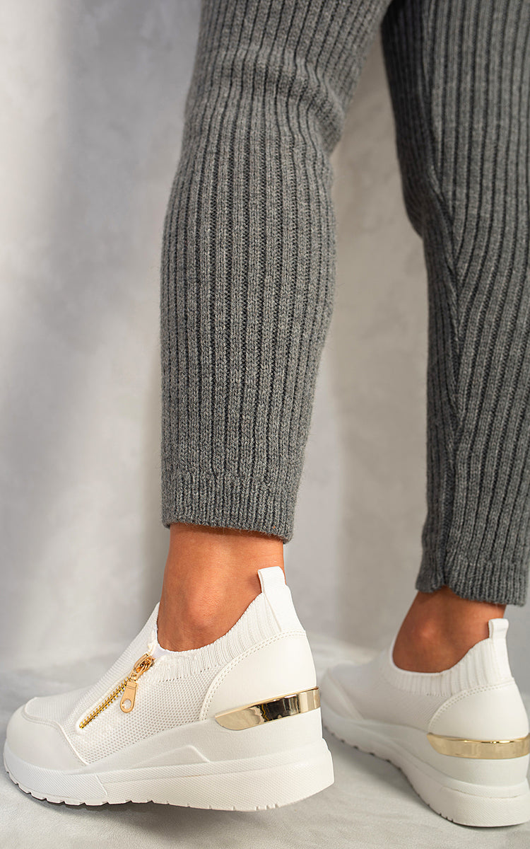 Knit Slip On Zip Trainers