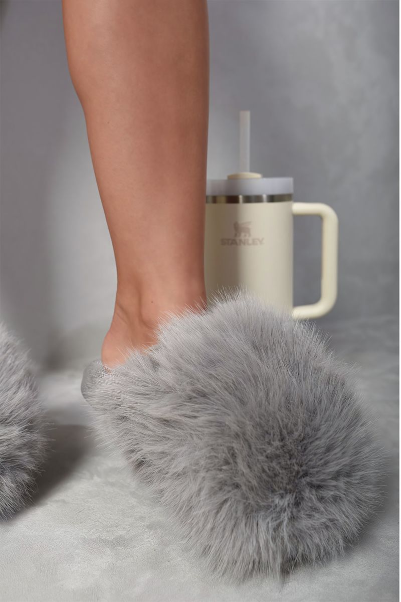 Fluffy Faux Fur Winter Sandals