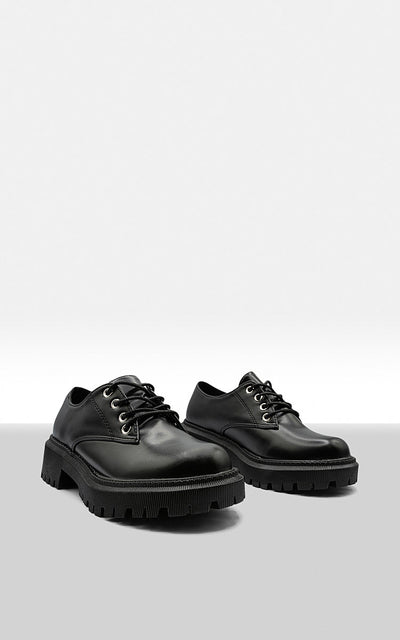 Chunky Faux Leather Derby Shoes