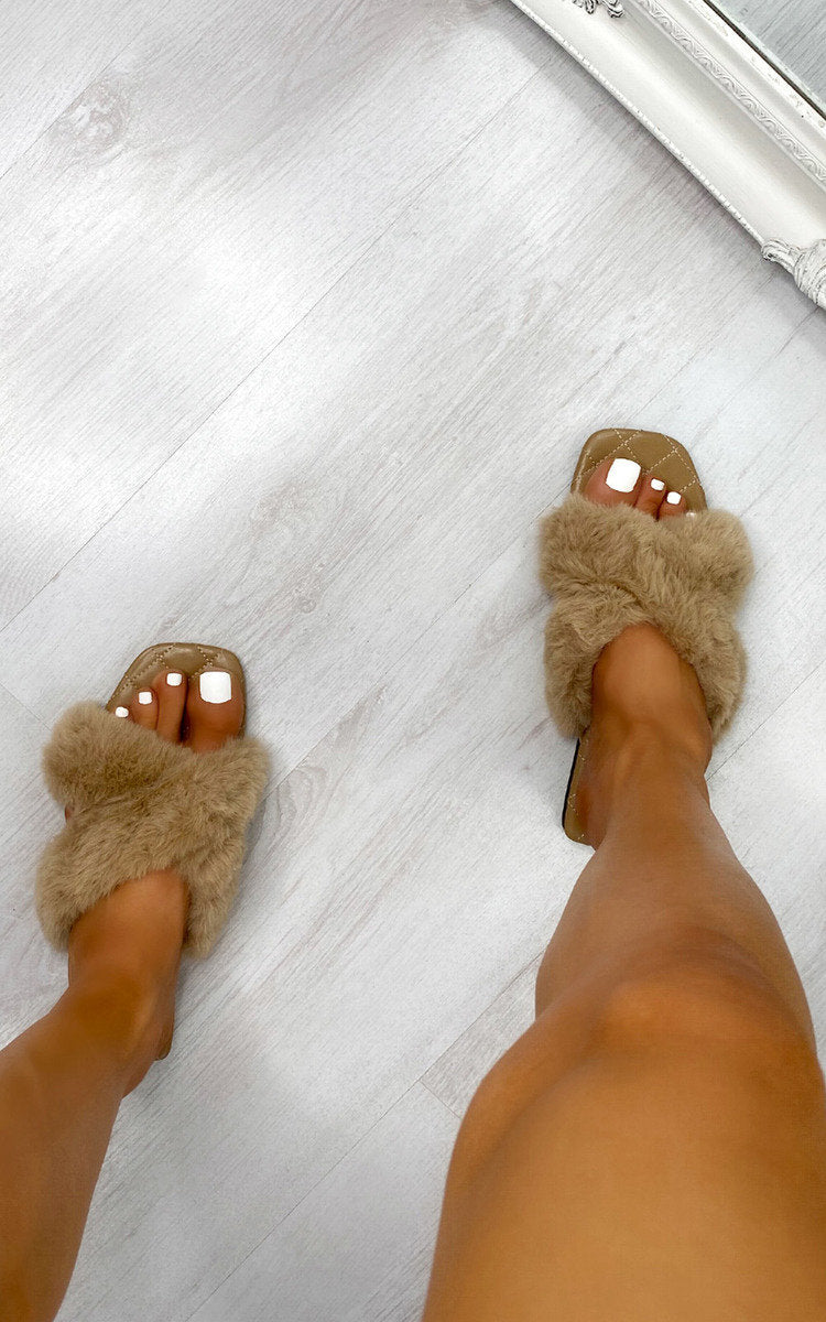 Faux Fur Sandals