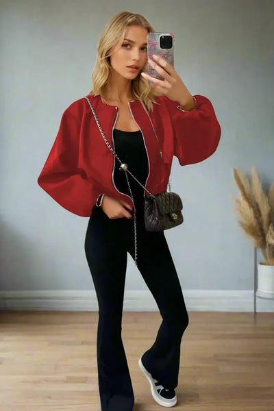 Stylish Zip Up Bomber Jacket