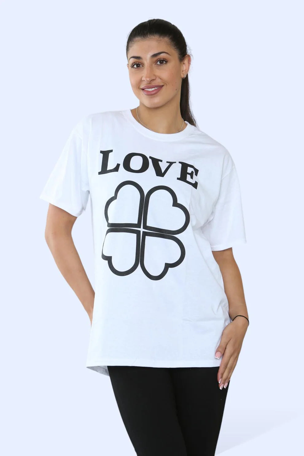 Ladies Love Printed Short Sleeve T-Shirt Top